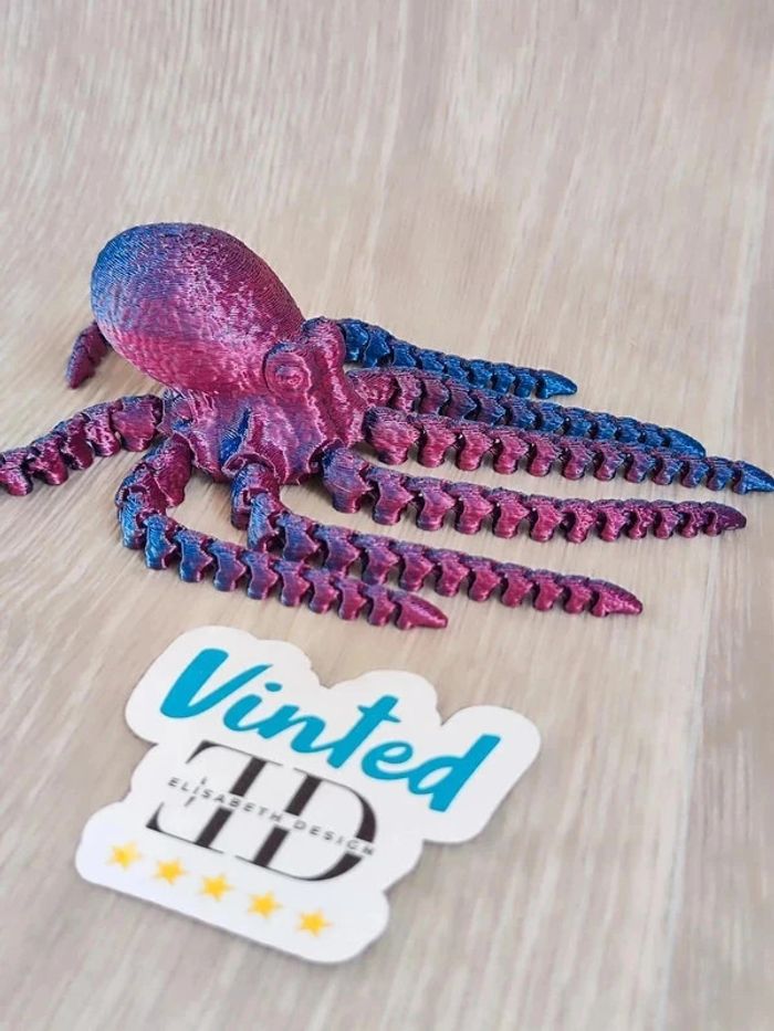 Poulpe couleur irisé, impression 3D - photo numéro 3