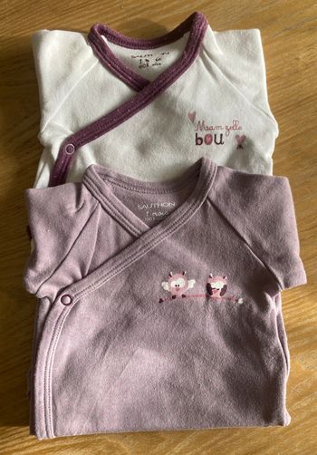 lot 2 body motif chouette Man Zelle Boy taille 1 mois