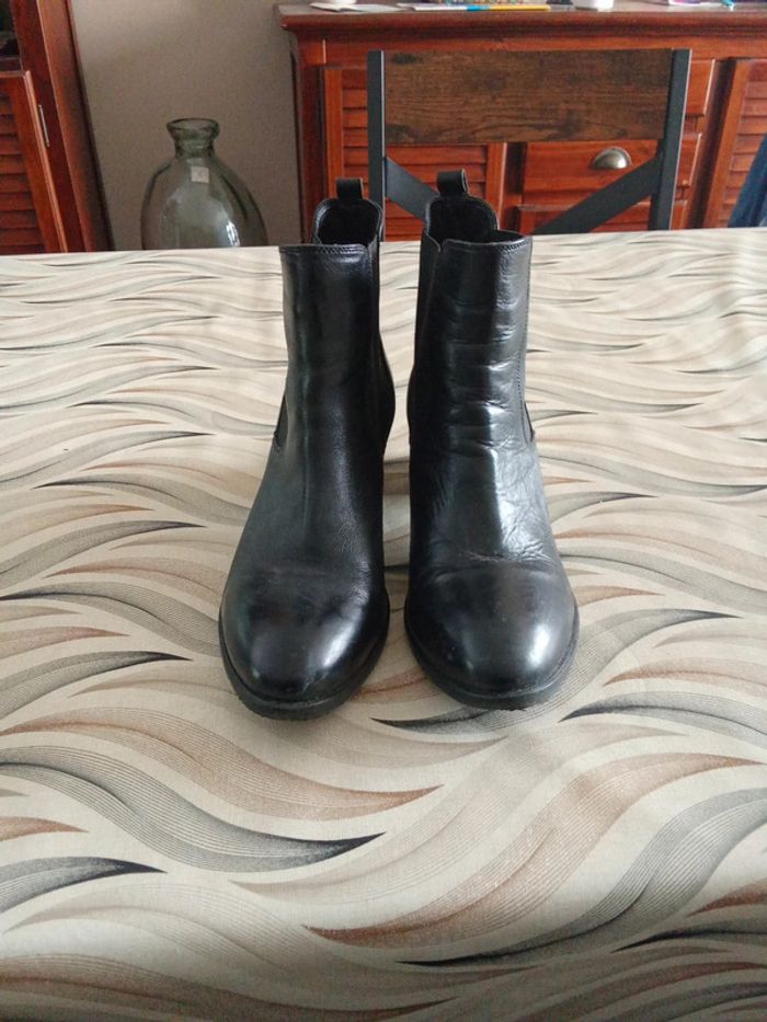 Bottines à talons noires en cuir Kickers 39 - photo numéro 5