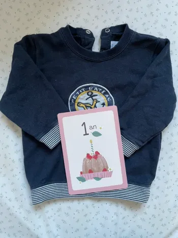 Pull Marine petit bateau 12 mois