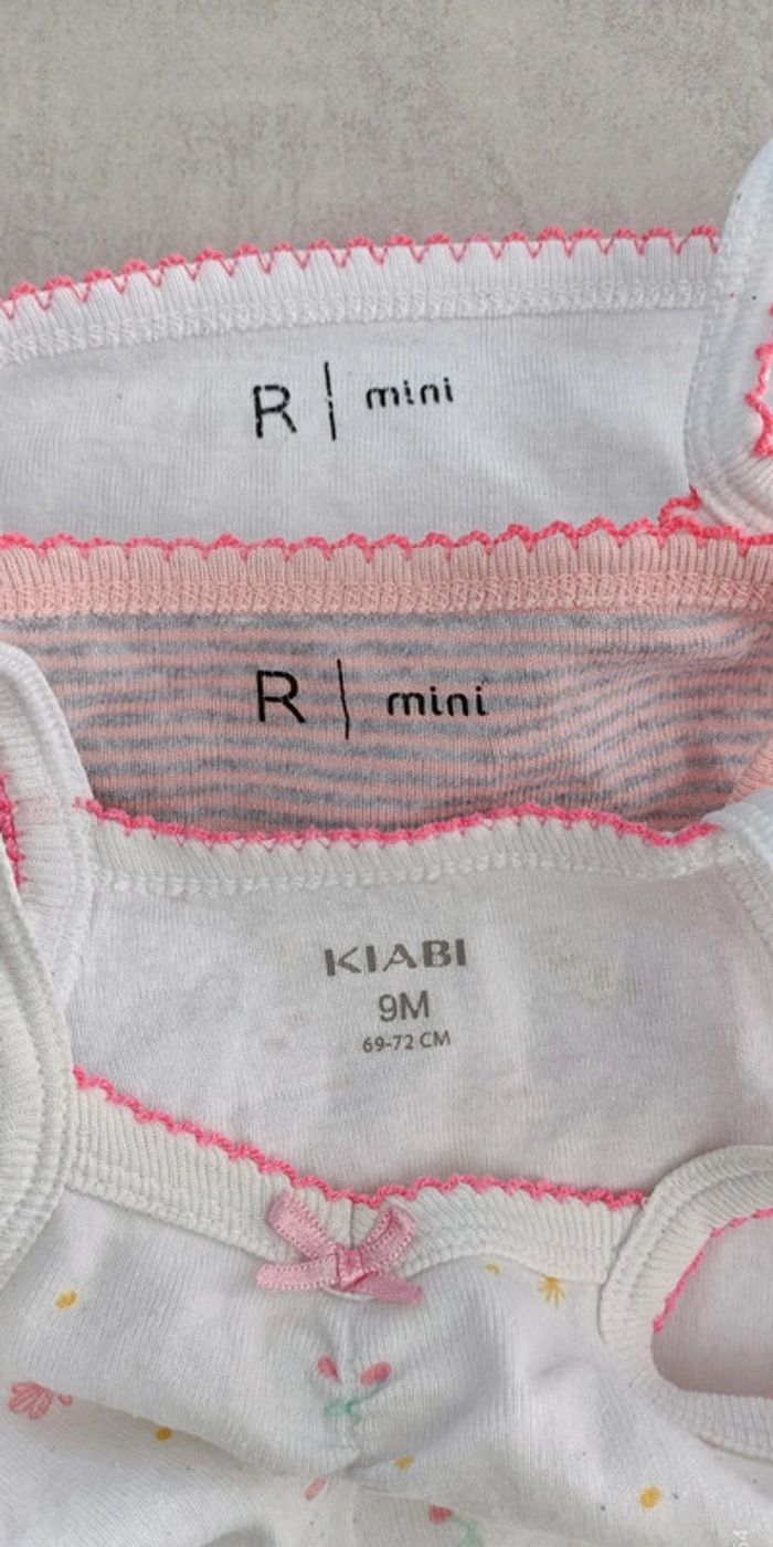 Lot de 4 bodies débardeurs fille - 9 mois - photo numéro 3