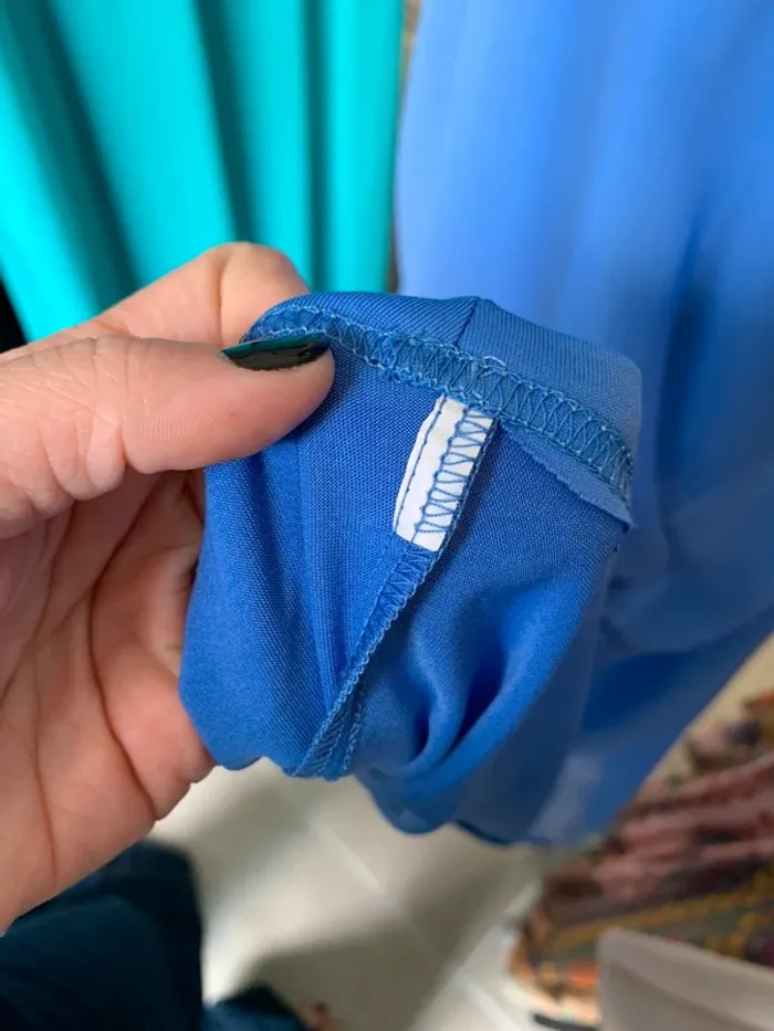 Robe longueur genou bleu avec dentelle Sinequanone taille S/M - photo numéro 13