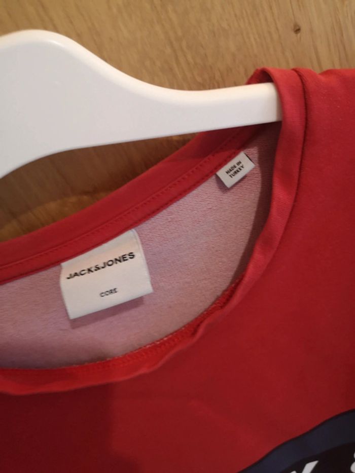 Pull sweat Jack and Jones en rouge imprimé en noir et blanc M - photo numéro 5