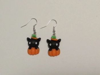 Adorables boucles d'oreilles citrouilles chauves souris Halloween