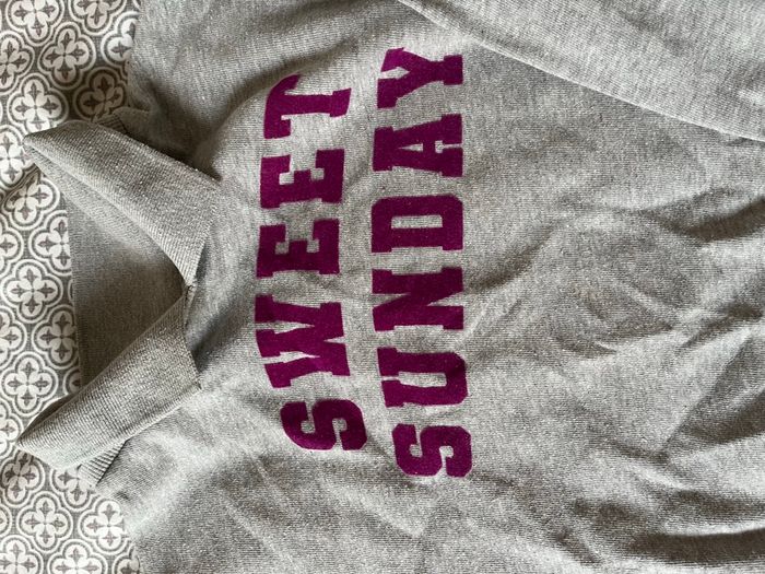 Sweat gris  violet - photo numéro 3