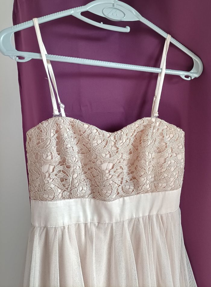 Robe femme 38 Patrice Breal rose poudré tulle soirée cérémonie bretelles ou bustier très bon état - photo numéro 5