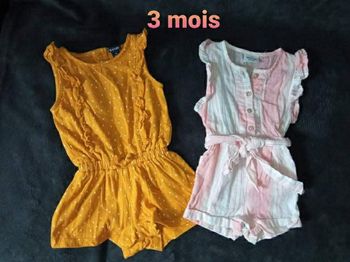 Lot de 2 combishort 3 mois