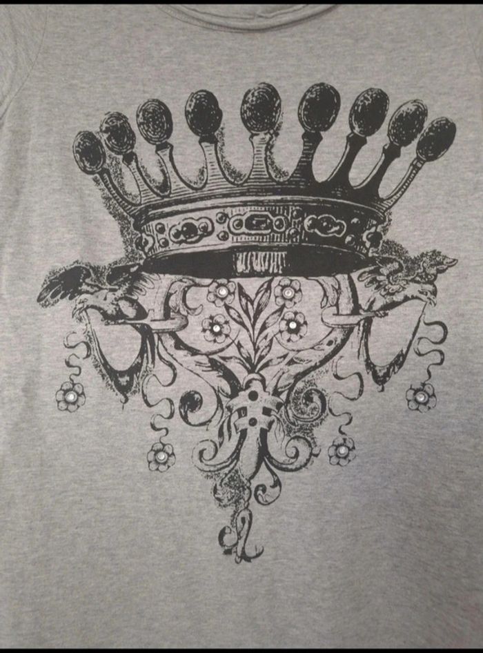 Neuf tee-shirt gris a motif femme collection u taille S/36 - photo numéro 2