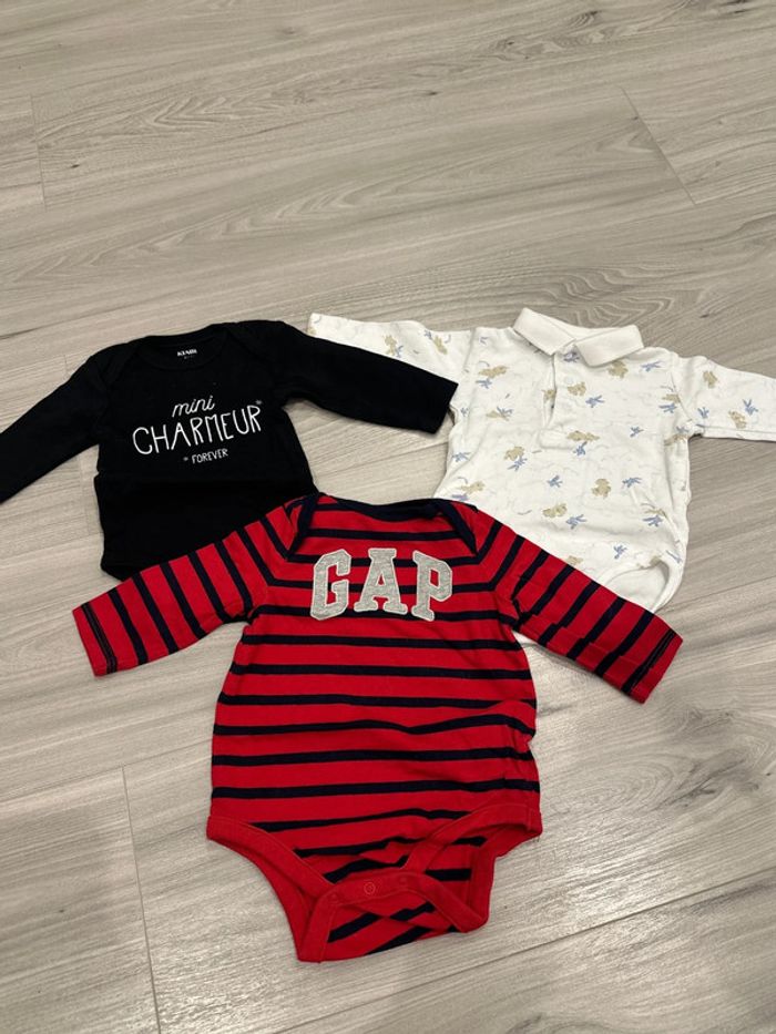 Lot de 7 bodies très bon état manches longues bébé garçon 3 mois - photo numéro 2