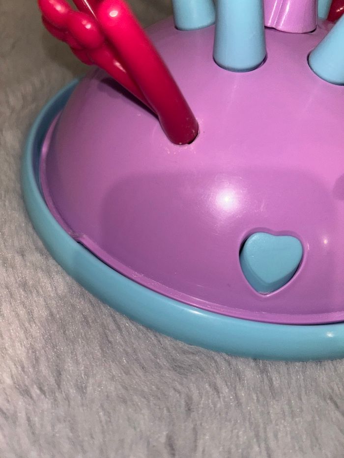 Arbre / égouttoir à biberon motifs oiseaux  bleu et violet - photo numéro 5