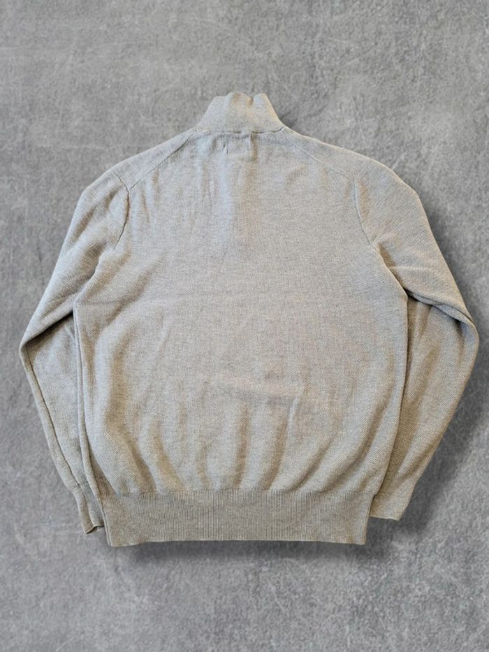 Pull quart zip Ralph Lauren gris pima cotton logo brodé gris 100% coton - XL - photo numéro 4