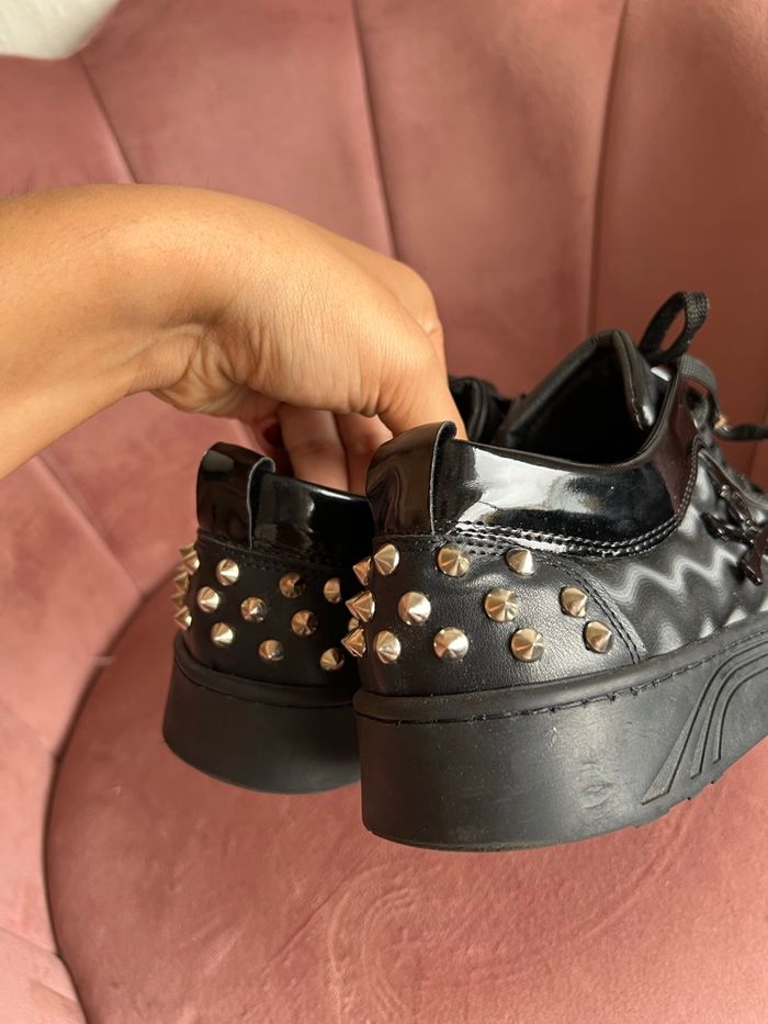 👉 Baskets noires à clous TMBG – Taille 42 – Style rock chic 🖤 - photo numéro 8