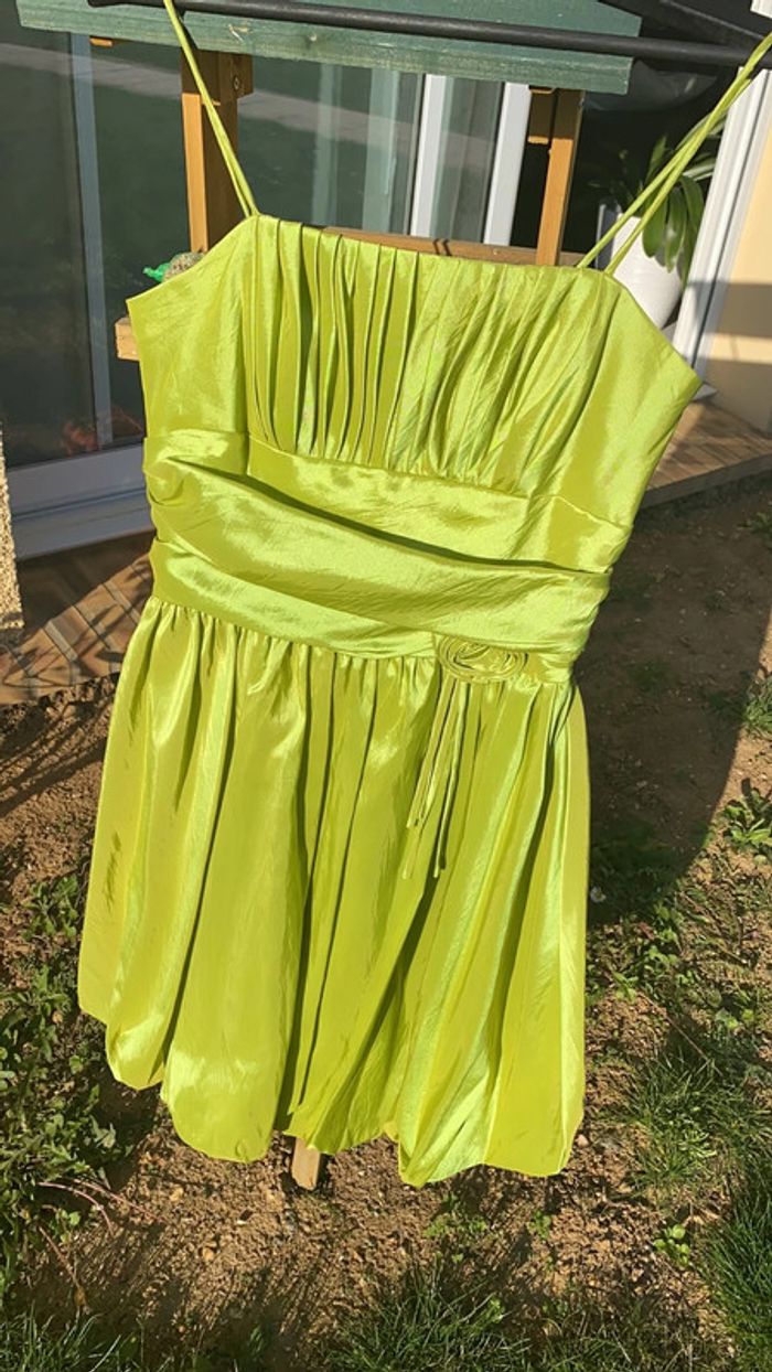 Robe cérémonie vert anis et son étole - photo numéro 6