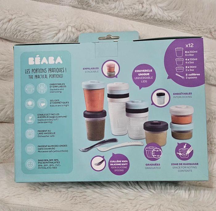 Pack 1er repas 12 portions avec 2 cuillère Béaba Neuf - photo numéro 5