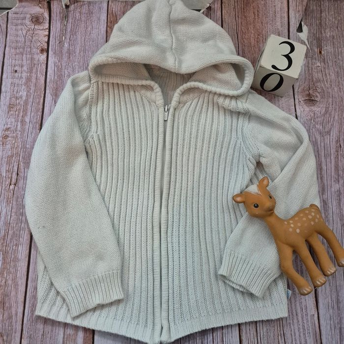 Gilet à capuche blanc Obaïbi 3ans 94cm