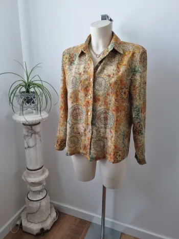 Chemise vintage a motifs orange