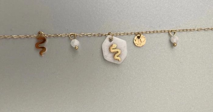 Magnifique bracelet doré et blanc || longueur 20cm - photo numéro 2
