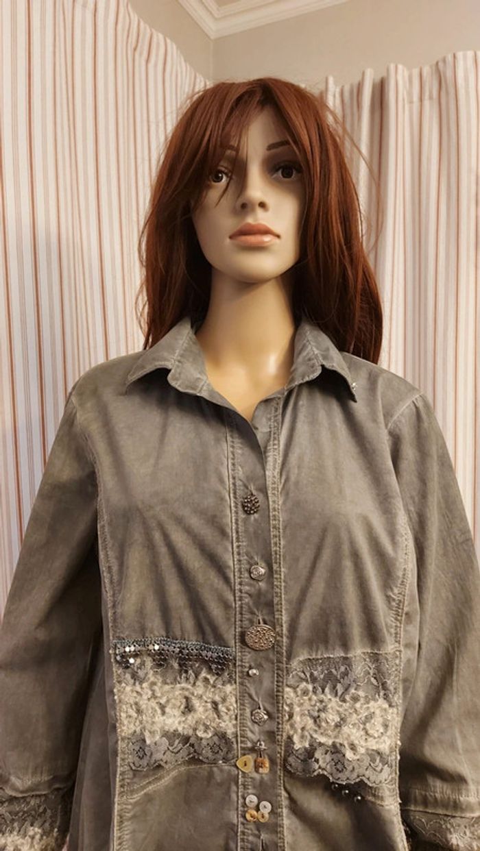 Chemise  chic gris Bottega t L - photo numéro 3
