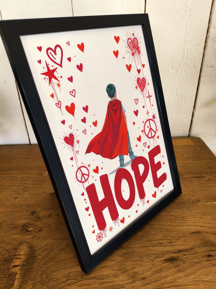 Affiche A4 enfant super-héros rouge – déco inspirante chambre - photo numéro 2