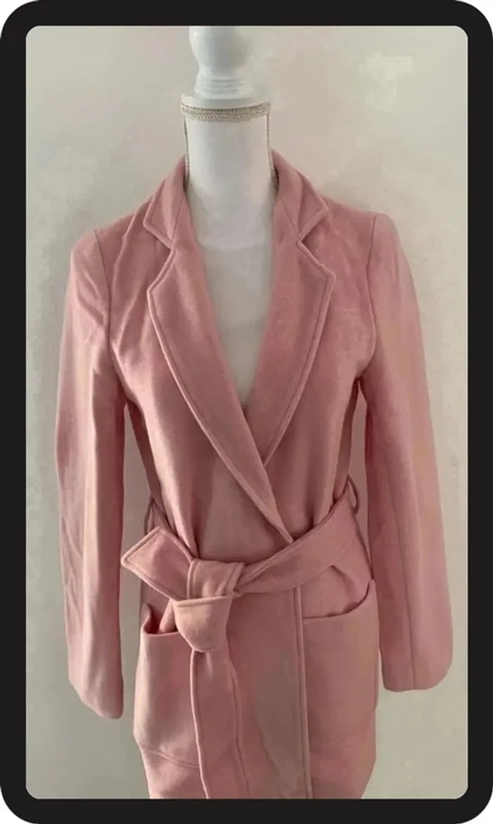 Manteau Trench Rose NafNaf Taille 36/S Neuf - photo numéro 2