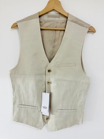 Haut de costume homme, beige, 100% LIN, marque CELIO, NEUF !