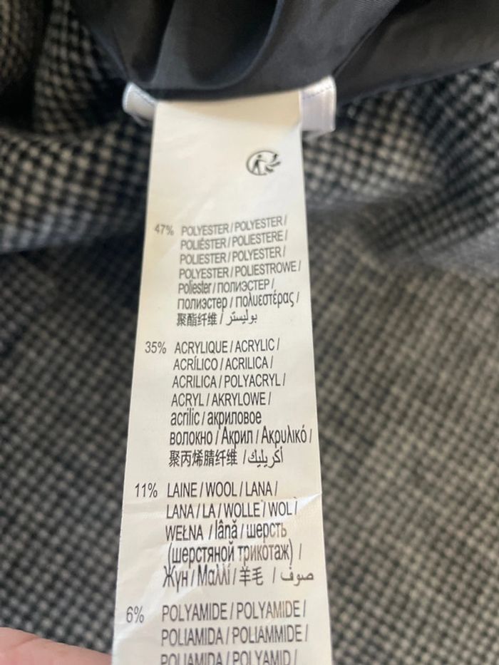 Veste manteau gris/noir à carreaux Kiabi taille 38 - photo numéro 5