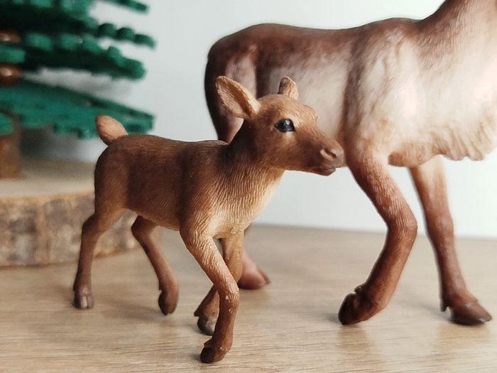 Figurine Renne et son bébé Animal de la forêt Mojo - photo numéro 4
