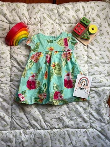 robe manches courtes vert motifs fleurs 12 mois