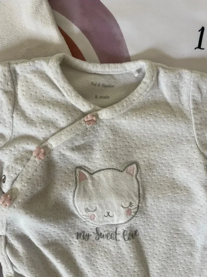 Lot de pyjamas bébé fille Pat et Ripaton – Taille 6 mois - photo numéro 2
