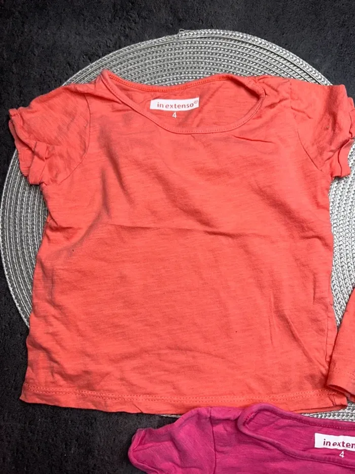 Lot de 3 t-shirts courts fille – Taille 4 ans – Très bon état - photo numéro 2