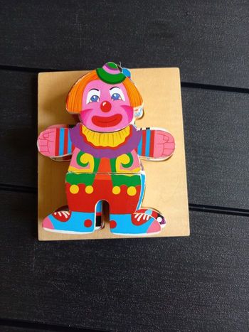 Mr Clown puzzle en bois