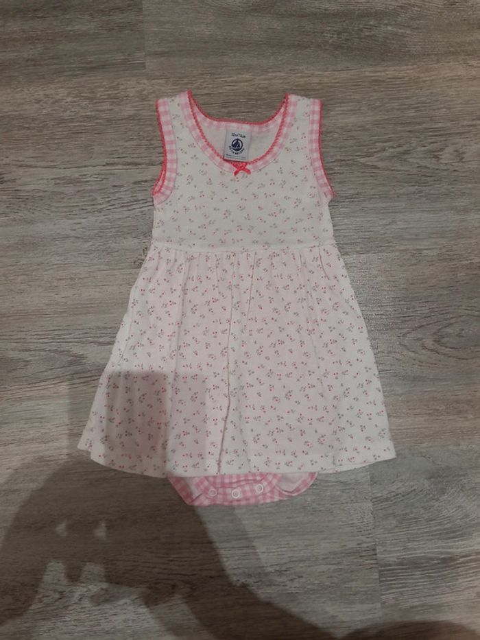 Robe bodie imprimé liberty et vichy Petit Bateau