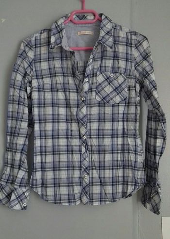 Chemise bleue et blanche Gémo