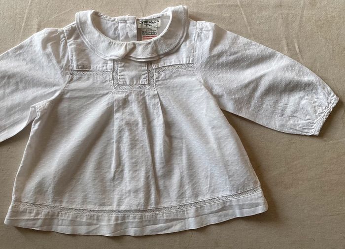Tunique chemisier blanc dentelles Cyrillus 9 mois