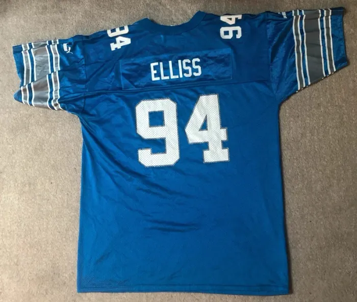 Maillot NFL jersey Elliss Detroit Lions Vintage Puma Mens Small - photo numéro 2