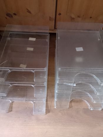 Corbeille à courrier, bac trieur documents transparent