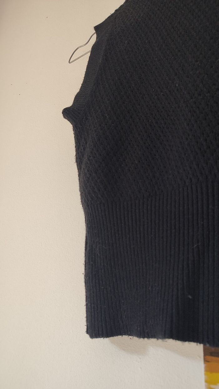Top noir court tricot y2k taille S - photo numéro 2