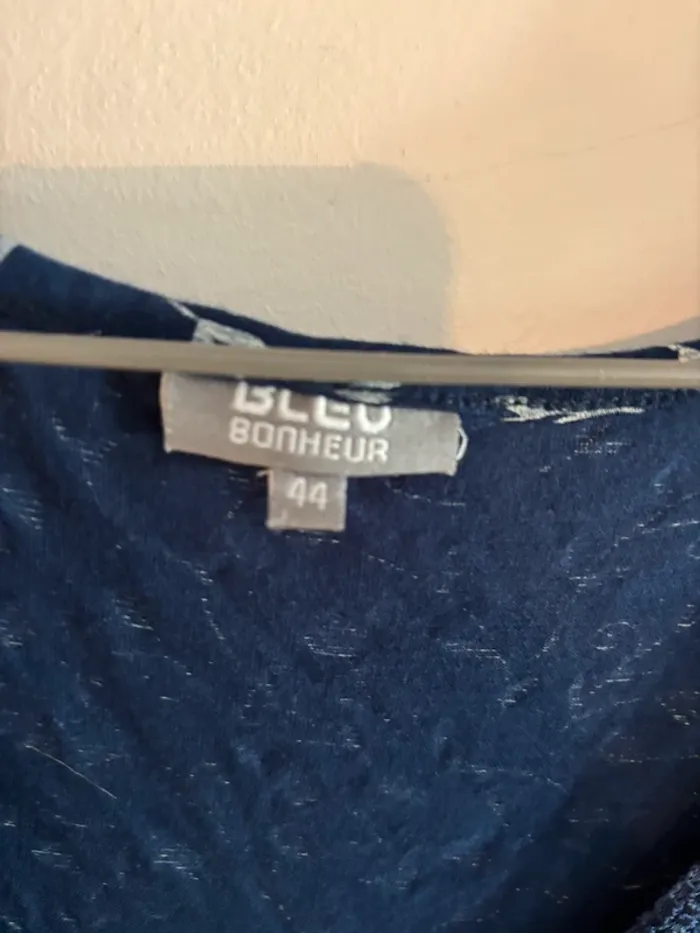 Robe Bleu Bonheur taille 44 – Imprimé fleuri bleu marine - photo numéro 5
