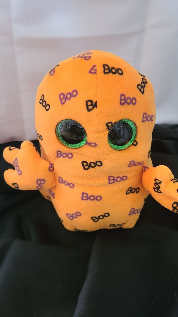 Peluche fantôme orange TY Halloween Beanie - photo numéro 4