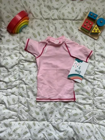 teeshirt anti UV rose tribord decathlon 4 ans