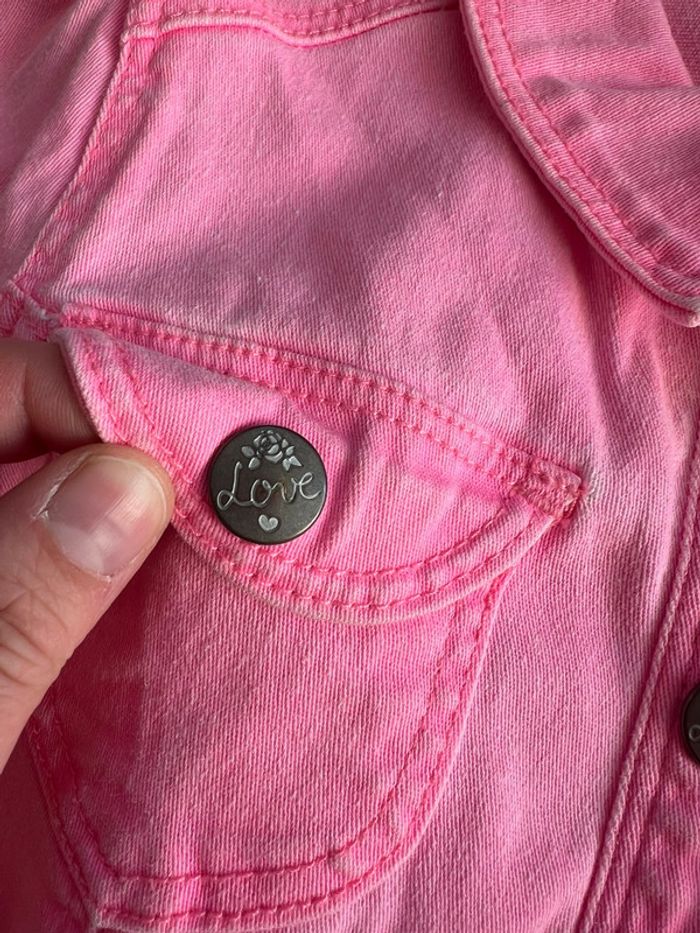 Veste courte demi-saison rose fluo fille 3 ans - photo numéro 9