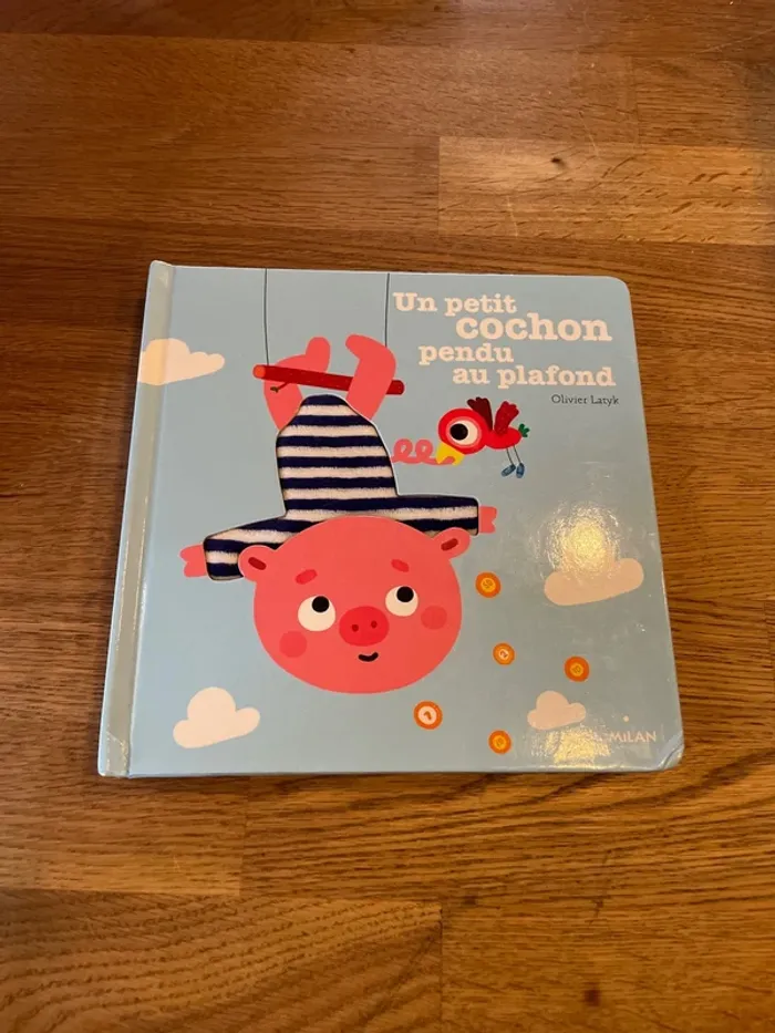 Livre cartonné contes et comptines à toucher Un petit cochon pendu au plafond