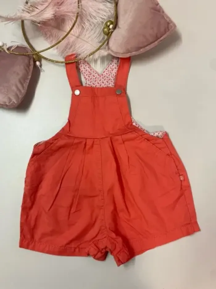 Salopette short et sa veste bébé fille - Taille 9 mois