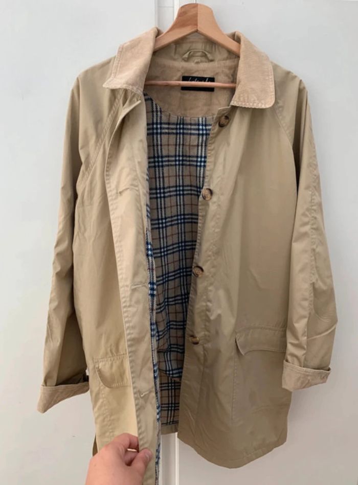 Ancien trench trench-coat Lafayette collection - beige velours sur les manches