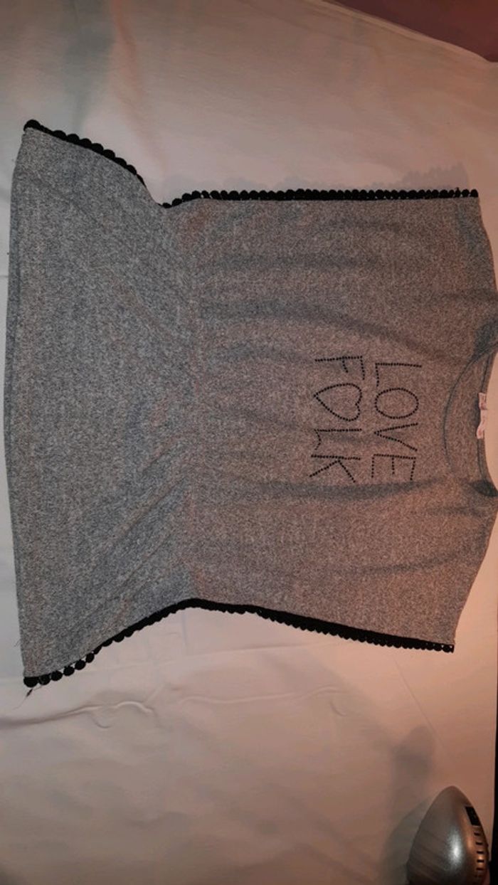 T-shirt gris Gémo pour fille en taille 12 ans. - photo numéro 7