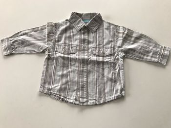 Chemise bébé rayé beige Obaibi 6 mois