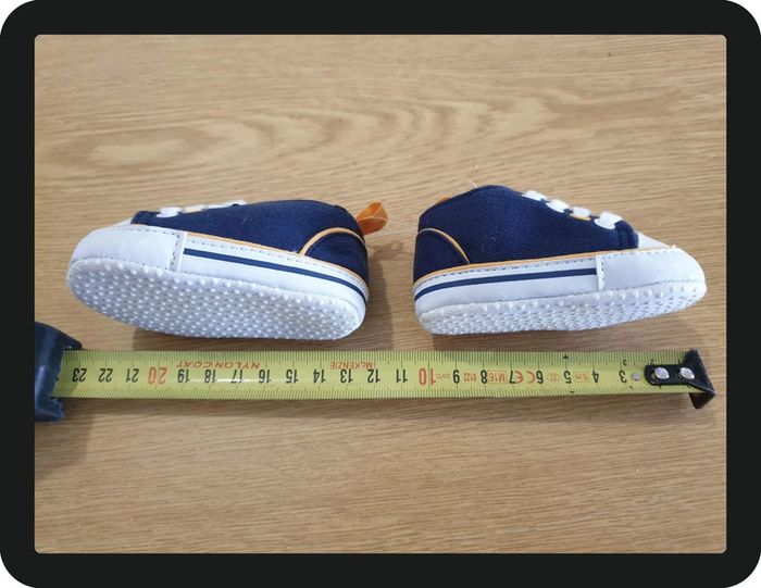 chausson Basket Bébé bleu/blanc/orange - photo numéro 3