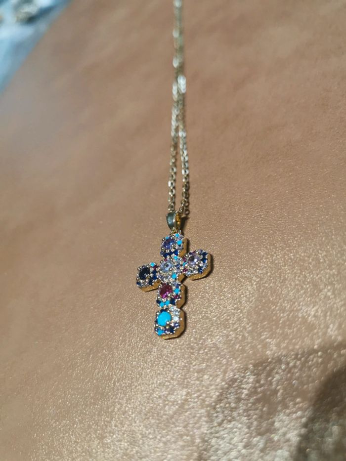Collier et pendentif spirituel croix chrétienne - photo numéro 2