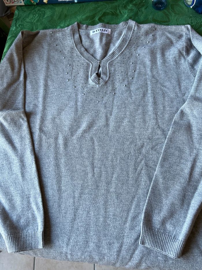 Pull gris 42/44 neuf Evelin - photo numéro 6