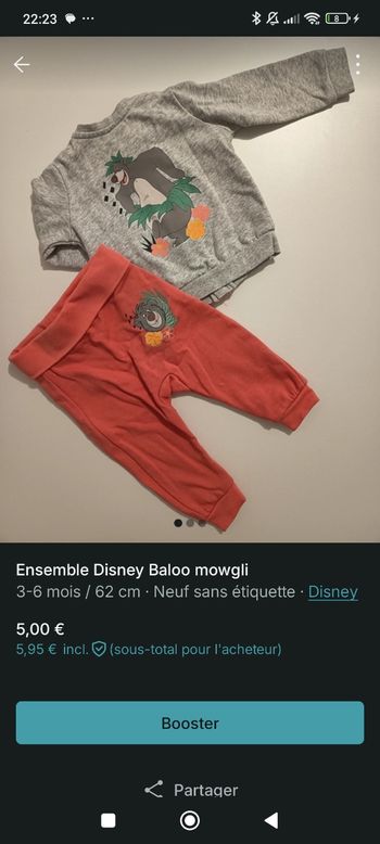 Ensemble Disney Baloo mowgli 